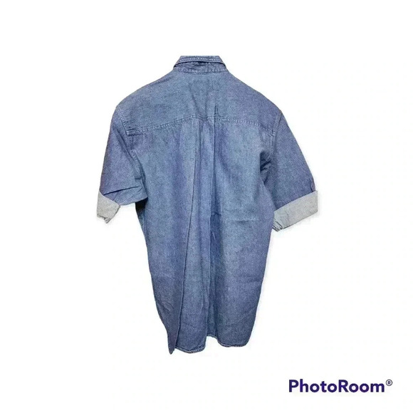 Lee lightweight denim shirt short-sleeved button down casual workwear.Medium - Picture 2 of 5